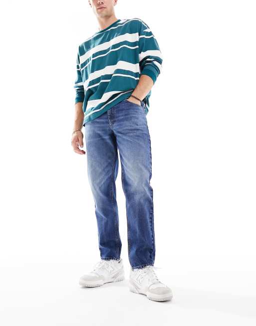 ASOS DESIGN classic rigid jeans in darkwash blue