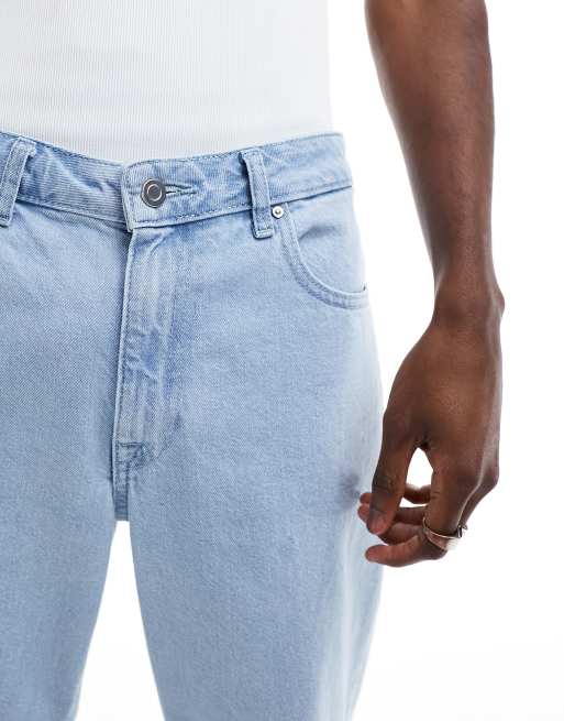 ASOS High Waisted Jeans in Blue for Men