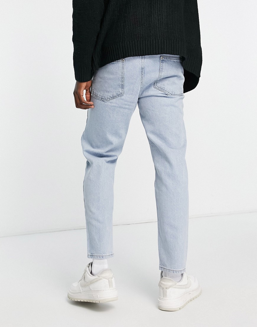 Alternative product photo of Asos design classic rigid jeans in light stone with elasticated waist - blue