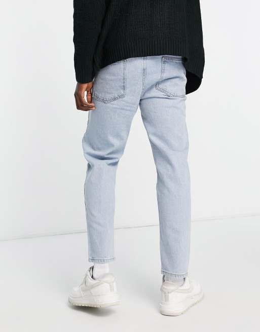 ASOS DESIGN classic rigid jeans in light stone with elasticated waist, 2 of 4