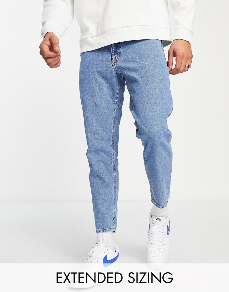 ASOS DESIGN classic rigid jeans in mid wash blue