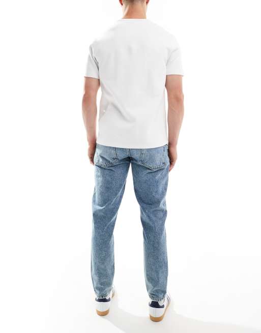 ASOS DESIGN classic rigid jeans in mid wash blue