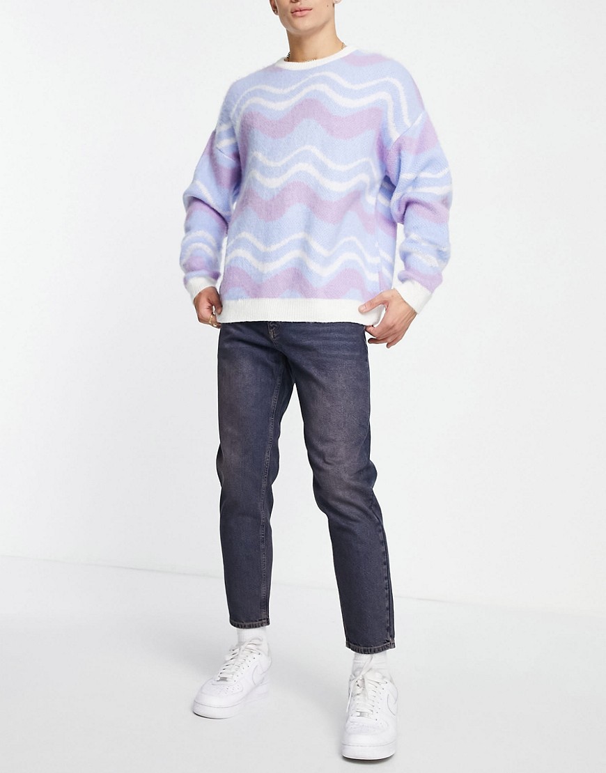 ASOS DESIGN classic rigid jeans in purple tint-Blues