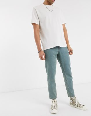 ASOS DESIGN classic rigid jeans in tinted light wash blue