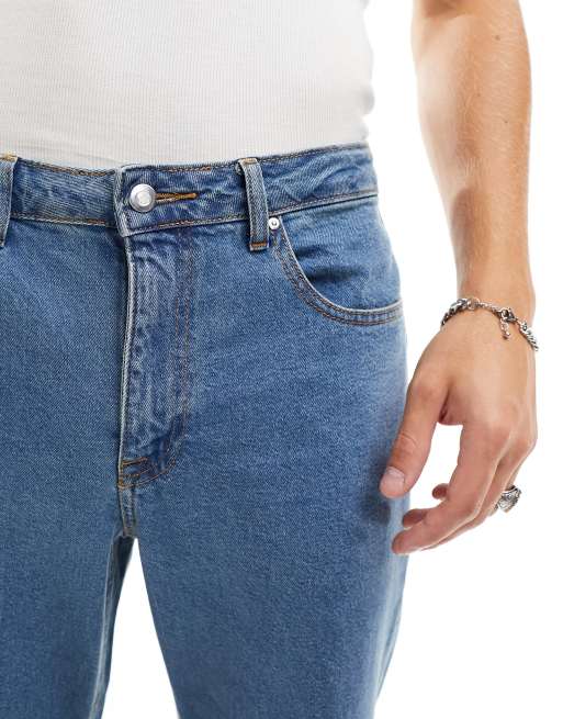 Mens high best sale waisted jeans asos