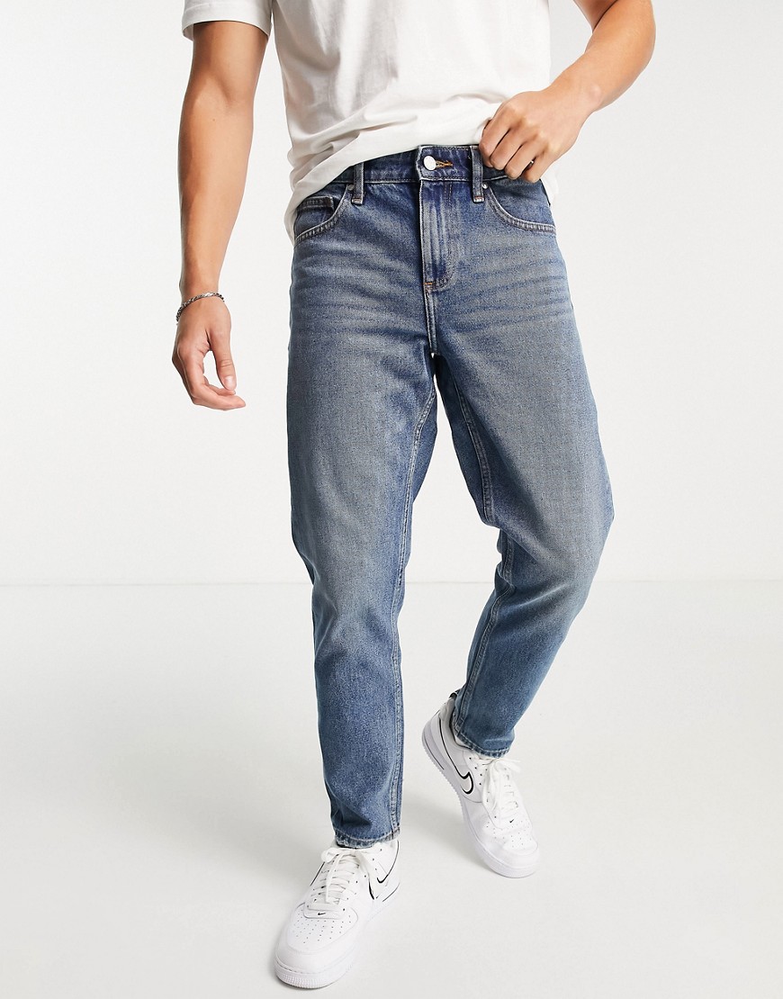 ASOS DESIGN classic rigid jeans in vintage dirty wash blue