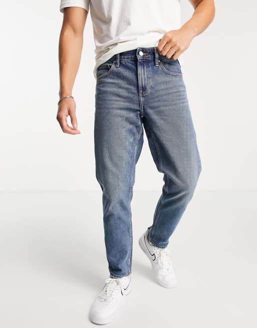 ASOS DESIGN classic rigid jeans in vintage dirty wash blue | ASOS