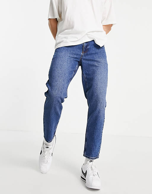 ASOS DESIGN classic rigid jeans in vintage mid wash blue