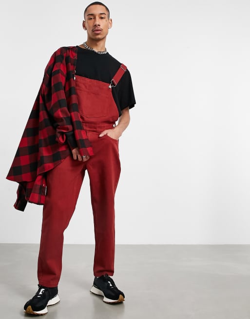 Dark cheap red overalls