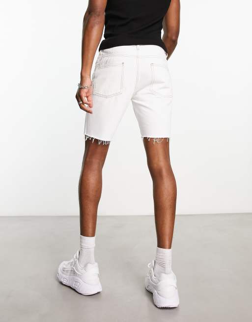 Mens white three sale quarter length shorts