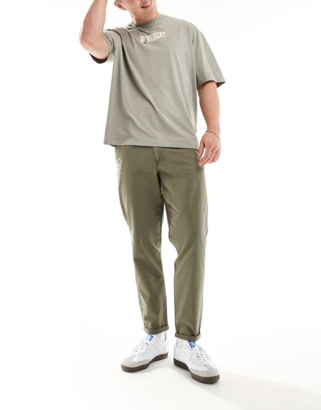 ASOS DESIGN - classic rigid washed chino in khaki