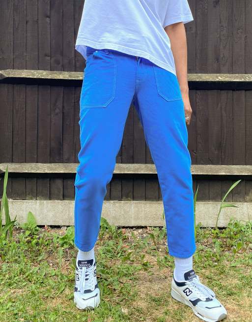 ASOS DESIGN classic rigid worker jean in cobalt blue