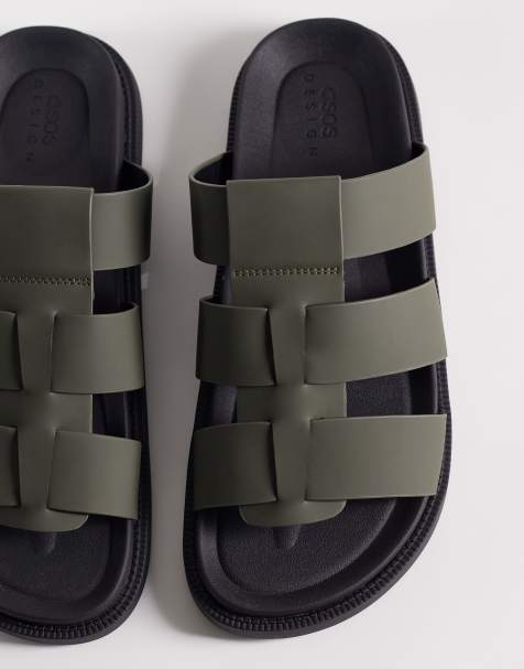 ASOS DESIGN – Classic – Sandały z paskami w kolorze khaki - view 1