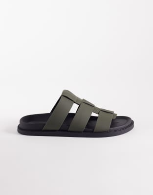 Asos Design Classic Strap Sandals In Multi