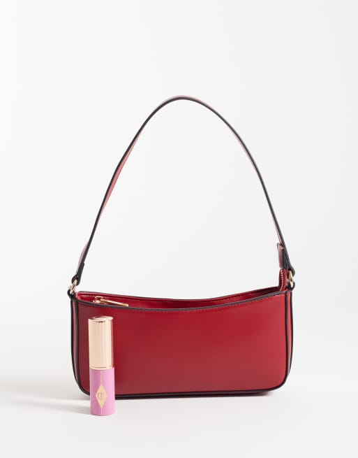 ASOS DESIGN clean 90's shoulder bag in red, 2 of 4