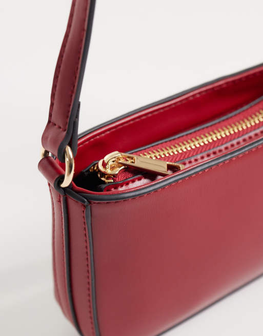 ASOS DESIGN clean 90's shoulder bag in red, 3 of 4