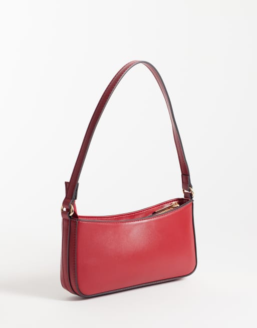 ASOS DESIGN clean 90's shoulder bag in red, 4 of 4