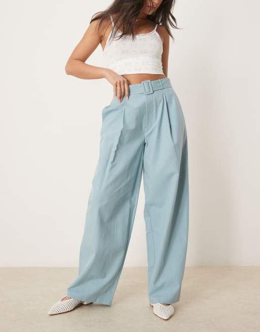 ASOS DESIGN clean balloon pants in turquoise, 4 of 5
