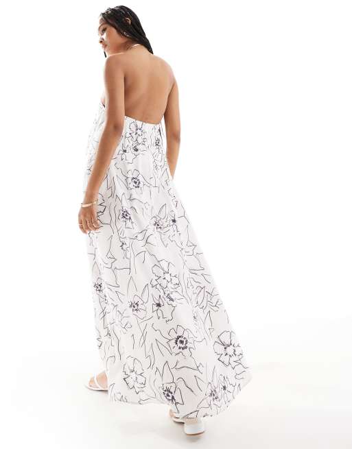 Asos white floral maxi dress best sale