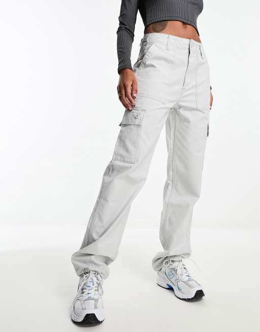 ASOS DESIGN cargo pants with elastic cuff in sage