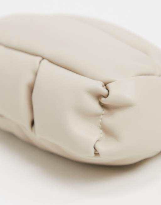 ASOS DESIGN clean clutch bag in off white quilted puff, 2 of 4