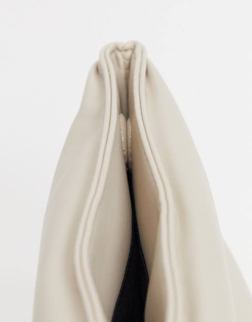 ASOS DESIGN clean clutch bag in off white quilted puff, 3 of 4