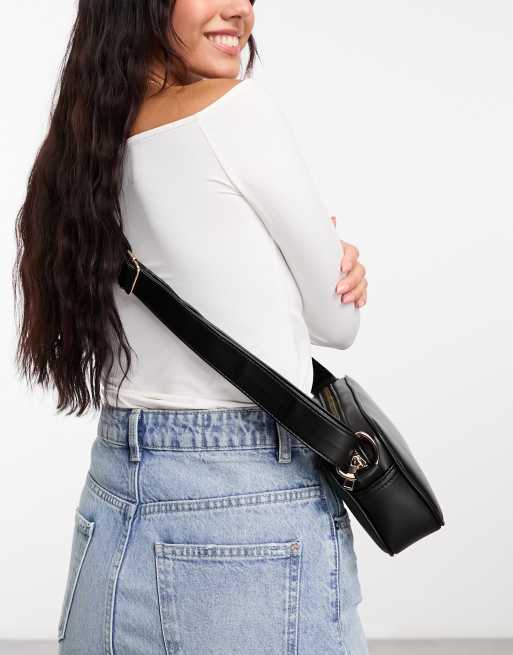 ASOS Design Leather Cross-body Camera Bag in Black