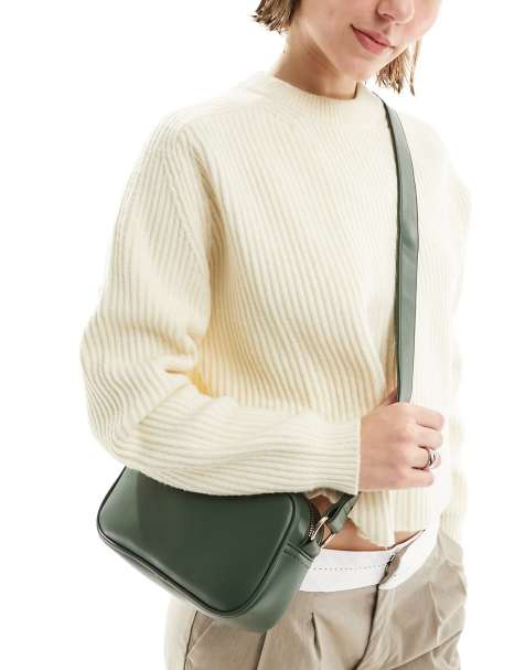 ASOS DESIGN crossbody bag with twisted top handle in green