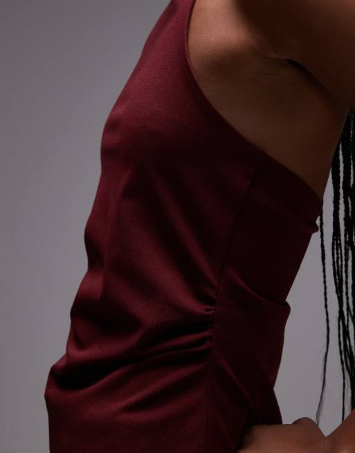 ASOS DESIGN clean halter top in burgundy (part of a set), 3 of 4