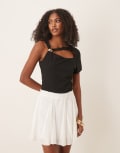 [ASOS DESIGN] ASOS DESIGN clean hardware detail cut out bodysuit in black L Black
