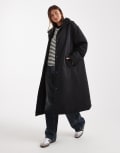[ASOS DESIGN] ASOS DESIGN clean longline padded jacket in black L Black