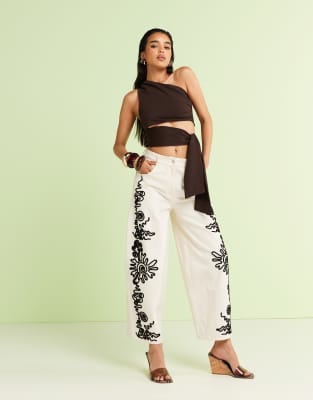 Asos Design Clean One Shoulder Tie Side Top
