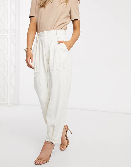 ASOS DESIGN clean peg pants in jersey twill with top stitch | ASOS