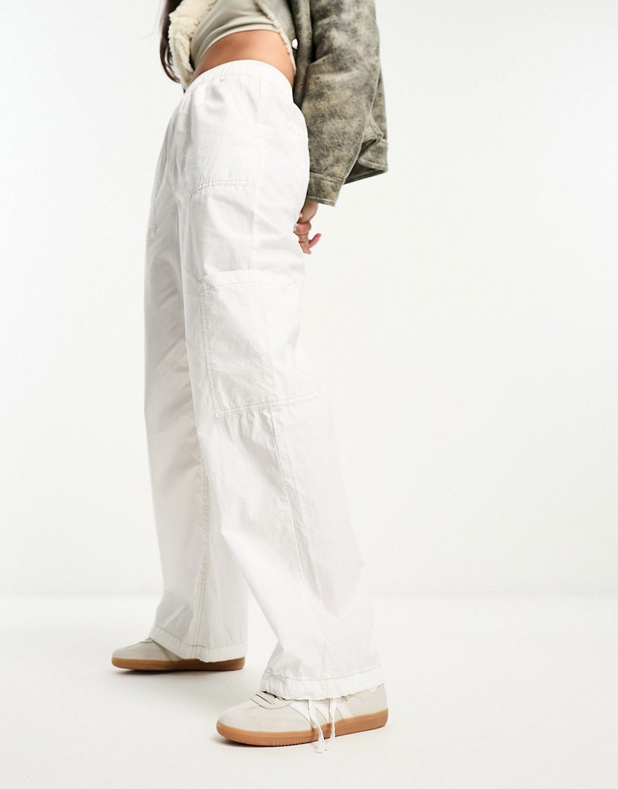 Asos Design Clean Pull On Cargo Pants In White-no Color