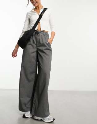 ASOS DESIGN wide leg pants in gray