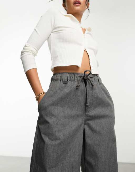 ASOS DESIGN wide leg pants in gray