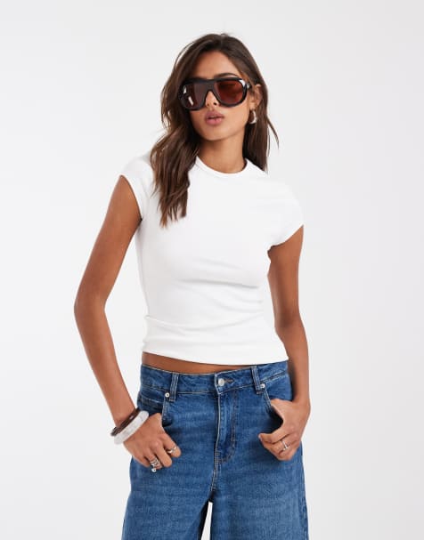 ASOS DESIGN clean short sleeve baby tee in white - view 1