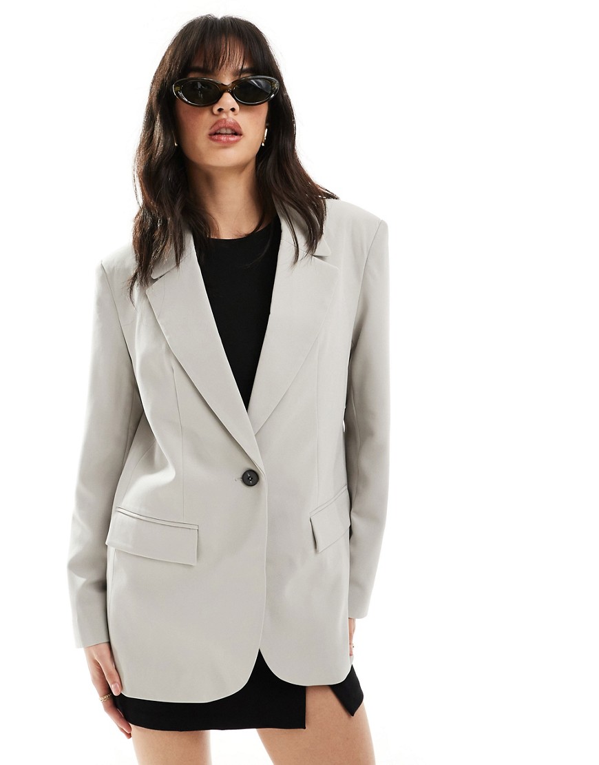 ASOS DESIGN clean tailored blazer in grey