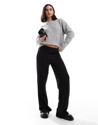 Asos Design Clean Tailored Pants In Black Scuba