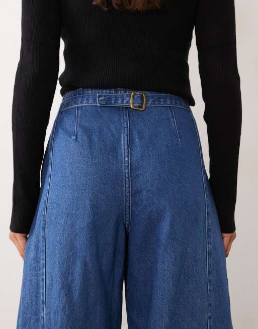 ASOS DESIGN clean waistband barrel jean in rinse wash, 4 of 5