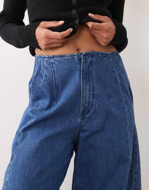 ASOS DESIGN clean waistband barrel jean in rinse wash, 5 of 5