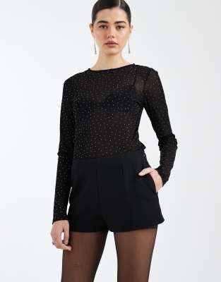 Asos Design Clean Waistband Tailored Micro Shorts In Black