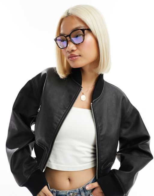 ASOS DESIGN clear lens round glasses with blue light lens , 4 of 4
