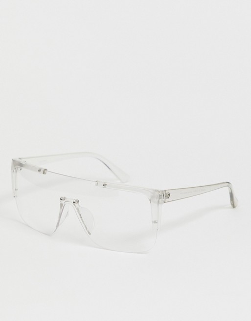 ASOS DESIGN fashion visor in clear plastic with clear lenses