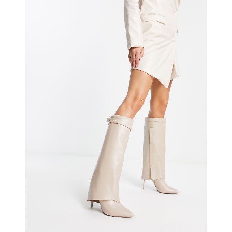 Fold over knee high hot sale boots