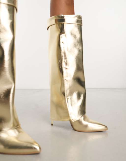 Asos cheap gold boots