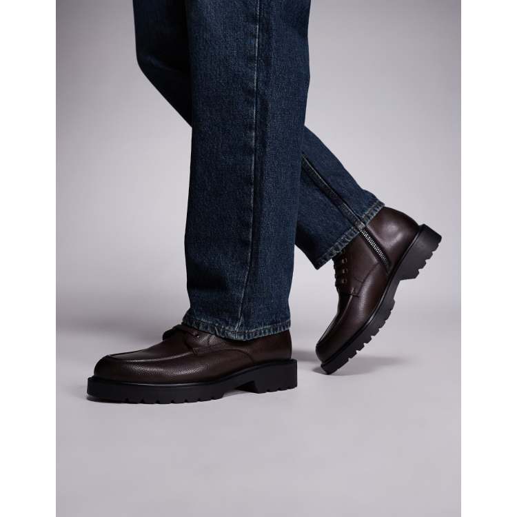 ASOS DESIGN cleated lace up boots in brown | ASOS display picture 1
