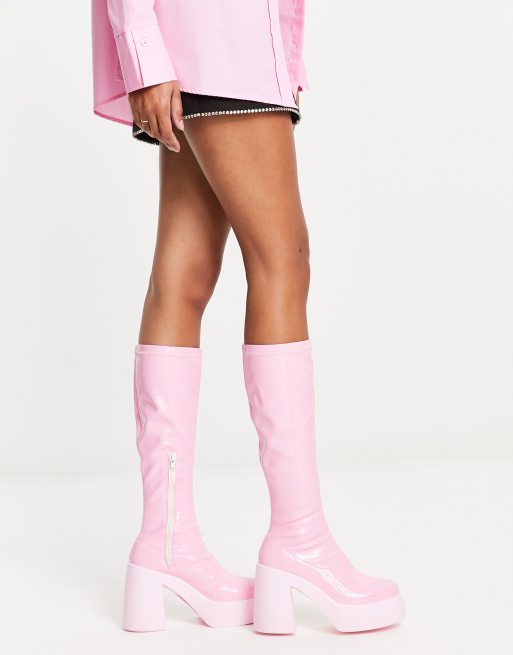 Asos pink boots sale