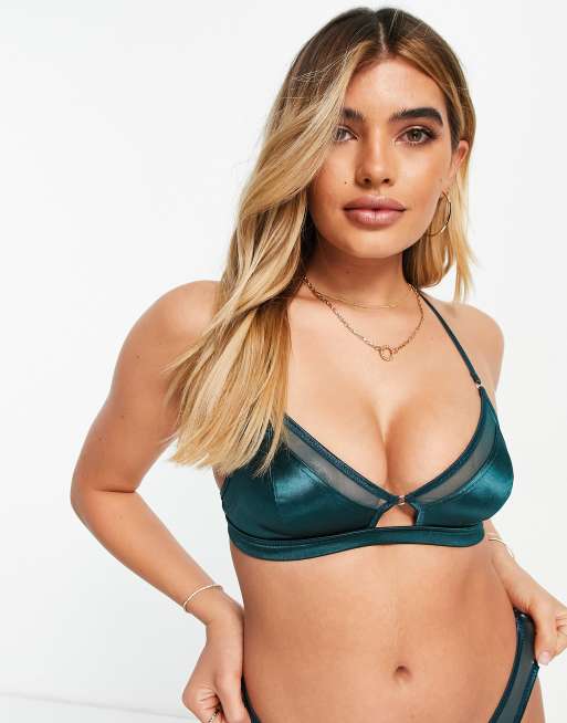 ASOS Turquoise Satin Bra 32B  Satin bra, Clothes design, Fashion