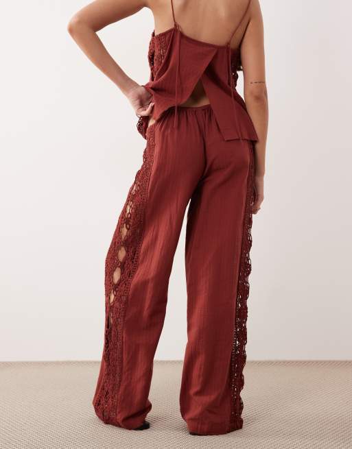 ASOS DESIGN - Cleo - Pantaloni da mare color ruggine, 5 di 5